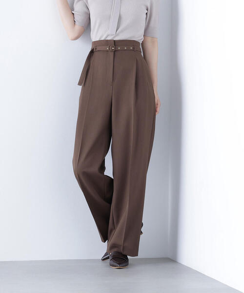 NATURAL BEAUTY BASIC（ナチュラルビューティーベーシック）の「◇【CLASSY.掲載】【ちょうど、いい服】くびれ仕込みベルテッドパンツ（その他パンツ・レディース・ブラック/ベージュ/イエロー/ブラウン・LARGE/SMALL/MEDIUM/P/S）」の12枚目の写真