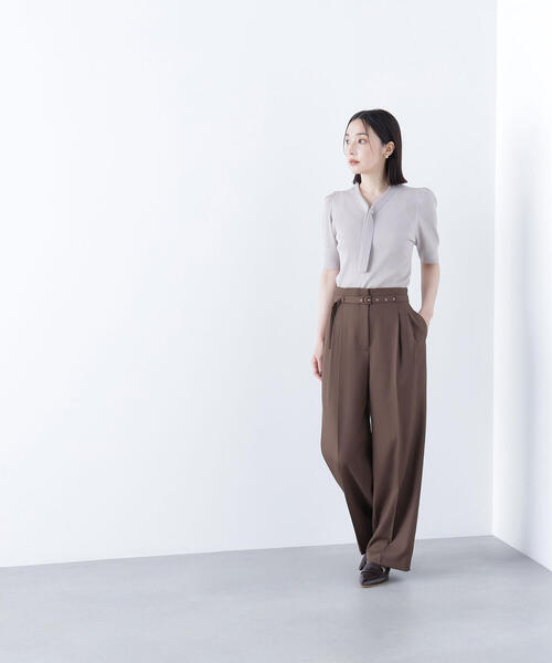 NATURAL BEAUTY BASIC（ナチュラルビューティーベーシック）の「◇【CLASSY.掲載】【ちょうど、いい服】くびれ仕込みベルテッドパンツ（その他パンツ・レディース・ブラック/ベージュ/イエロー/ブラウン・LARGE/SMALL/MEDIUM/P/S）」の13枚目の写真