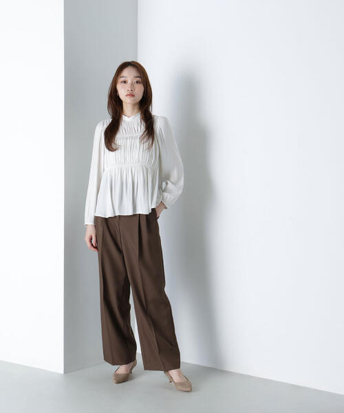 NATURAL BEAUTY BASIC（ナチュラルビューティーベーシック）の「◇【CLASSY.掲載】【ちょうど、いい服】くびれ仕込みベルテッドパンツ（その他パンツ・レディース・ブラック/ベージュ/イエロー/ブラウン・LARGE/SMALL/MEDIUM/P/S）」の5枚目の写真