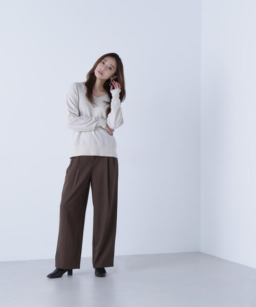 NATURAL BEAUTY BASIC（ナチュラルビューティーベーシック）の「◇【CLASSY.掲載】【ちょうど、いい服】くびれ仕込みベルテッドパンツ（その他パンツ・レディース・ブラック/ベージュ/イエロー/ブラウン・LARGE/SMALL/MEDIUM/P/S）」の6枚目の写真