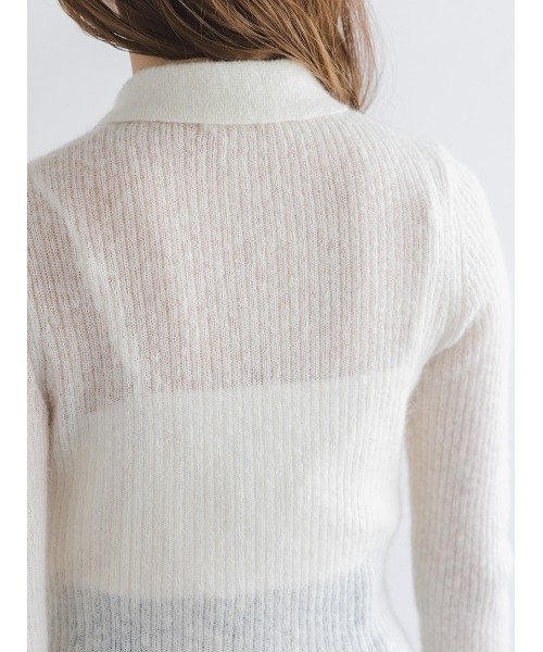 SNIDEL（スナイデル）の「シアーモヘヤポロニット（ニット/セーター・レディース・ピンク/アイボリー/ライラック/グレー・F）」の8枚目の写真