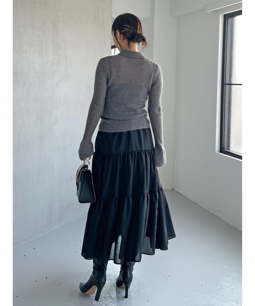 SNIDEL（スナイデル）の「シアーモヘヤポロニット（ニット/セーター・レディース・ピンク/アイボリー/ライラック/グレー・F）」の16枚目の写真