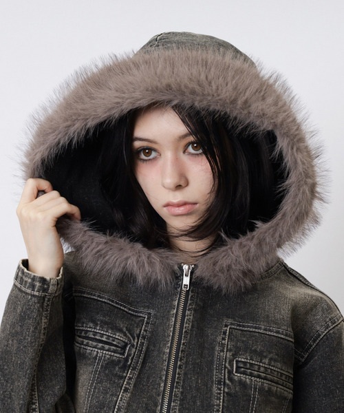 セール】ファーデニムジャケット（デニムジャケット）｜SPIRALGIRL