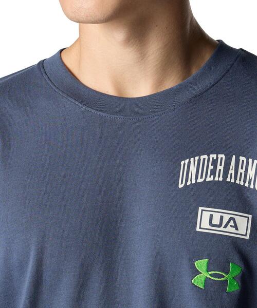UNDER ARMOUR（アンダーアーマー）の「UAヘビーウエイト グラフィック ロングスリーブ Tシャツ（ライフスタイル/メンズ）（Tシャツ/カットソー・メンズ・チャコールグレー・L/3XL/M/S/XL/2XL）」の4枚目の写真