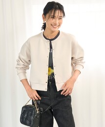 UNFILO（アンフィーロ）の「【軽量/ストレッチ】BEAUTY FORM JERSEY スナップカーディガン（カーディガン/ボレロ）」