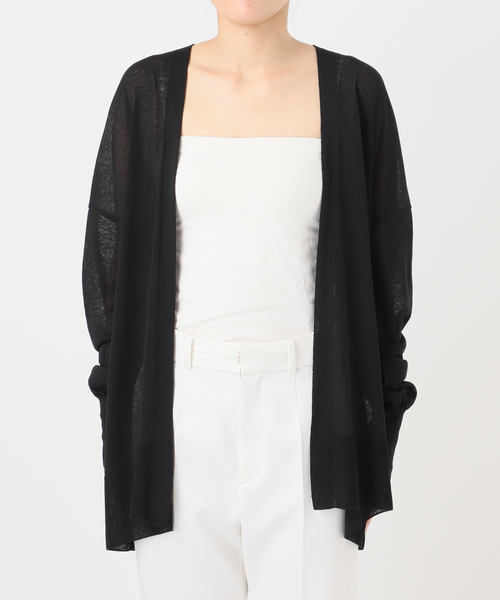Noble(ノーブル)の「《WEB限定追加》【洗える】18Gシアー オーバーサイズカーディガン3(カーディガン/ボレロ・レディース・ブラック/モカ・FREE)」の12枚目の写真