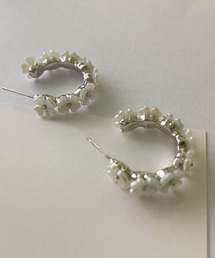 YU-KA:フラワーデザインフープピアス flower design hoop pierce