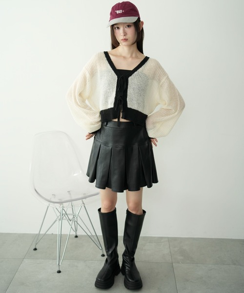 WEGO（ウィゴー）の「WEGO/PUプリーツスカパン（スカート・レディース・ブラック/ブラウン・MEDIUM/SMALL/X-SMALL）」の3枚目の写真