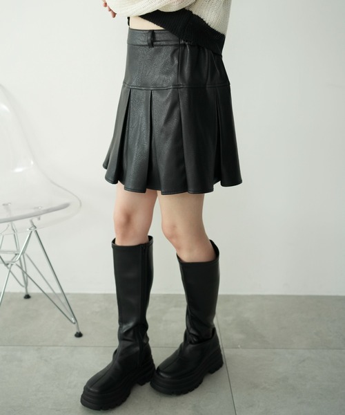 WEGO（ウィゴー）の「WEGO/PUプリーツスカパン（スカート・レディース・ブラック/ブラウン・MEDIUM/SMALL/X-SMALL）」の9枚目の写真