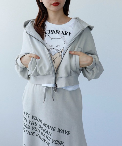 Cepica（セピカ）の「バックロゴショートパーカー（パーカー・レディース・グレー/チャコールグレー・FREE）」の12枚目の写真