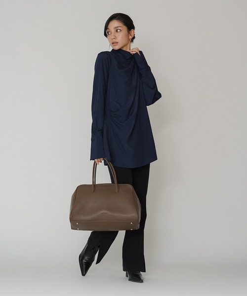 KINO THE KEI(キノザケイ)の「ドレープ ボウタイ 2WAY ブラウス KINO THE KEI(シャツ/ブラウス・レディース・ホワイト/キャメル/ネイビー・フリー)」の12枚目の写真