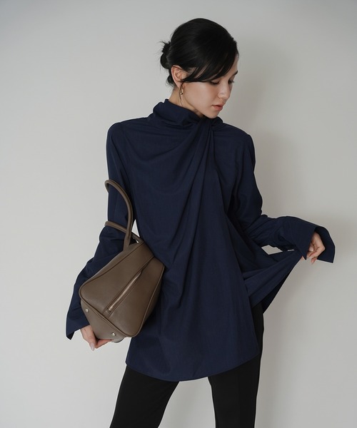 KINO THE KEI(キノザケイ)の「ドレープ ボウタイ 2WAY ブラウス KINO THE KEI(シャツ/ブラウス・レディース・ホワイト/キャメル/ネイビー・フリー)」の18枚目の写真