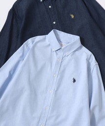 U.S. POLO ASSN./ユーエスポロアッスン Oxford Denim Shirt/レギュラーフィット オックスフォード デニム ロゴ ワンポイント刺繍 ボタンダウンシャツ/レディース メンズ