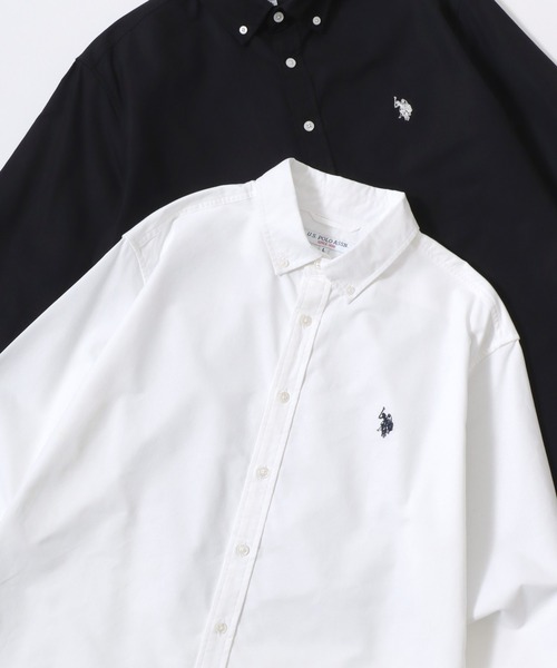 U.S. POLO ASSN.(ユーエスポロアッスン)の「U.S. POLO ASSN./ユーエスポロアッスン Oxford Denim Shirt/レギュラーフィット オックスフォード デニム ロゴ ワンポイント刺繍 ボタンダウンシャツ/レディース メンズ(シャツ/ブラウス・メンズ・ブルー/ブラック/アイボリー/ネイビー・LL/L/M)」の2枚目の写真