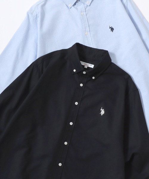U.S. POLO ASSN.(ユーエスポロアッスン)の「U.S. POLO ASSN./ユーエスポロアッスン Oxford Denim Shirt/レギュラーフィット オックスフォード デニム ロゴ ワンポイント刺繍 ボタンダウンシャツ/レディース メンズ(シャツ/ブラウス・メンズ・ブルー/ブラック/アイボリー/ネイビー・LL/L/M)」の3枚目の写真