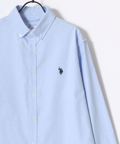 U.S. POLO ASSN.(ユーエスポロアッスン)の「U.S. POLO ASSN./ユーエスポロアッスン Oxford Denim Shirt/レギュラーフィット オックスフォード デニム ロゴ ワンポイント刺繍 ボタンダウンシャツ/レディース メンズ(シャツ/ブラウス・メンズ・ブルー/ブラック/アイボリー/ネイビー・LL/L/M)」の8枚目の写真