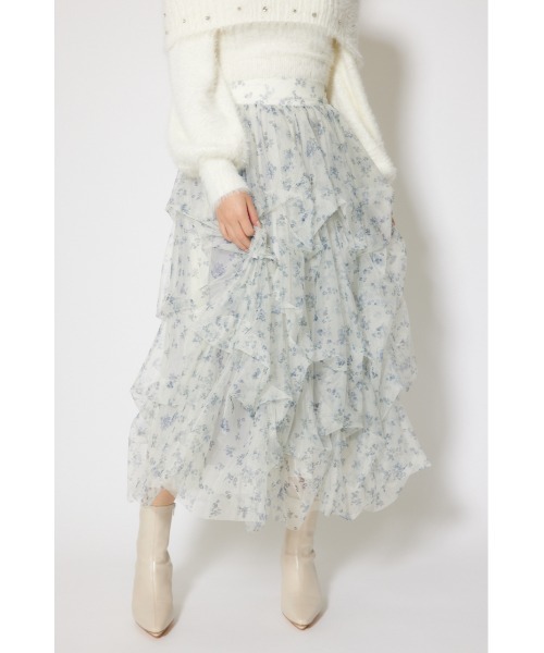 rienda(リエンダ)の「ランダムタックチュールスカート 秋服 冬服(スカート・レディース・ホワイト系その他/ピンク/ブラック系その他・SMALL/MEDIUM)」の7枚目の写真