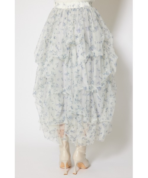 rienda(リエンダ)の「ランダムタックチュールスカート 秋服 冬服(スカート・レディース・ホワイト系その他/ピンク/ブラック系その他・SMALL/MEDIUM)」の10枚目の写真