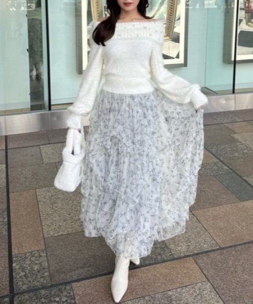 セール】ランダムタックチュールスカート 秋服 冬服（スカート