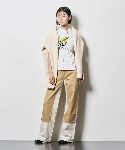 CITYSHOP（シティーショップ）の「RIB HENRY NECK SWEATER：ニット（ニット/セーター・レディース・ホワイト/ブラック/グレー・FREE）」の16枚目の写真