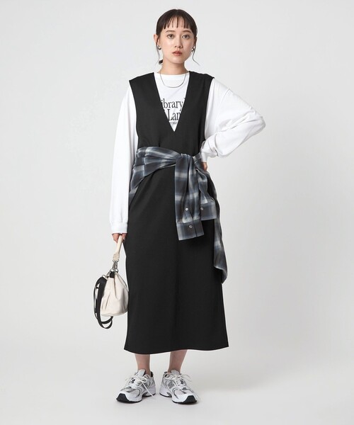 セール】ディープ Vネック ジャンパースカート（ジャンパースカート