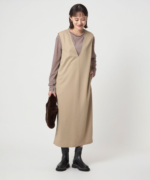 セール】ディープ Vネック ジャンパースカート（ジャンパースカート