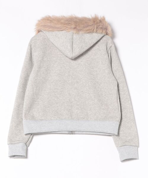 deux amour（ドゥーザムール）の「ファー付き前ジップパーカー（パーカー・レディース・グレー・FREE）」の6枚目の写真