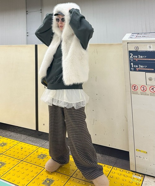 Alley Tokyo(アリートーキョー)の「【セットにもなる!】チェック太パンツ(その他パンツ・レディース・グリーン/ブラウン・FREE)」の13枚目の写真