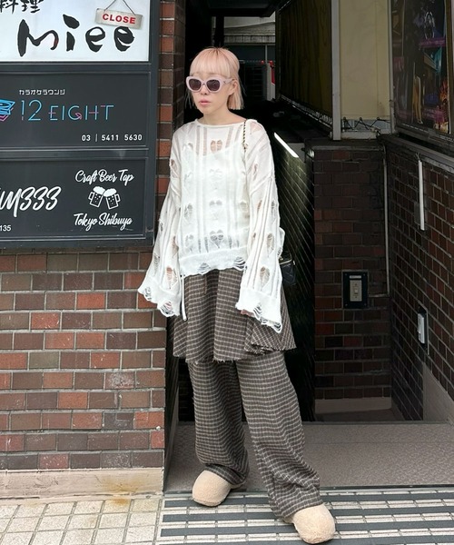Alley Tokyo(アリートーキョー)の「【セットにもなる!】チェック太パンツ(その他パンツ・レディース・グリーン/ブラウン・FREE)」の17枚目の写真