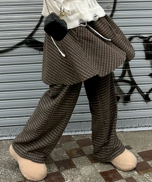 Alley Tokyo(アリートーキョー)の「【セットにもなる!】チェック太パンツ(その他パンツ・レディース・グリーン/ブラウン・FREE)」の16枚目の写真