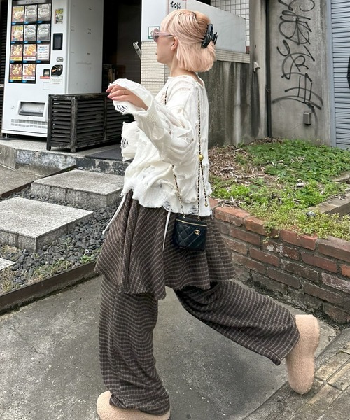 Alley Tokyo(アリートーキョー)の「【セットにもなる!】チェック太パンツ(その他パンツ・レディース・グリーン/ブラウン・FREE)」の18枚目の写真