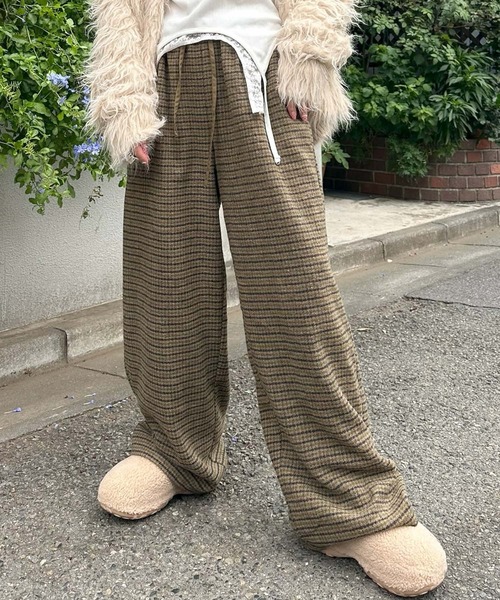 Alley Tokyo(アリートーキョー)の「【セットにもなる!】チェック太パンツ(その他パンツ・レディース・グリーン/ブラウン・FREE)」の6枚目の写真