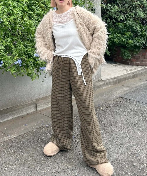 Alley Tokyo(アリートーキョー)の「【セットにもなる!】チェック太パンツ(その他パンツ・レディース・グリーン/ブラウン・FREE)」の8枚目の写真