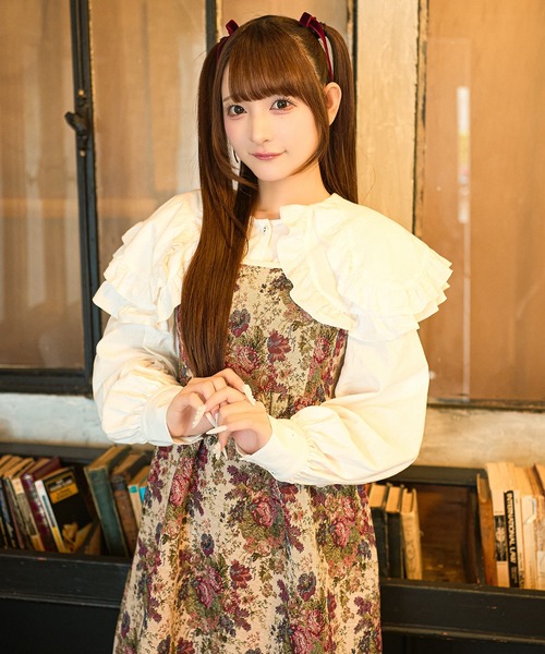 kutir(クティール)の「【クティールとレトロ】ダブル襟フリルアソートブラウス(シャツ/ブラウス・レディース・オフホワイト/ブラウン/グリーン/イエロー/レッド・FREE)」の1枚目の写真