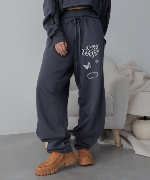 オリジナルロゴプリントカーブ切替スウェットパンツ（スウェットパンツ