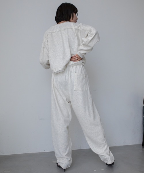 VACANCY（ヴァカンシー）の「オリジナルロゴプリントカーブ切替スウェットパンツ（スウェットパンツ・レディース・チャコールグレー/オフホワイト/グレー・FREE）」の7枚目の写真