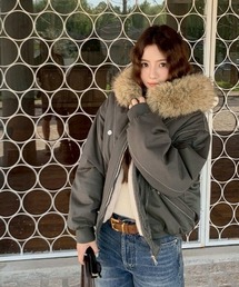 almo（アルモ）の「【LAMPOON】フェイクファーフードブルゾン（ブルゾン）」