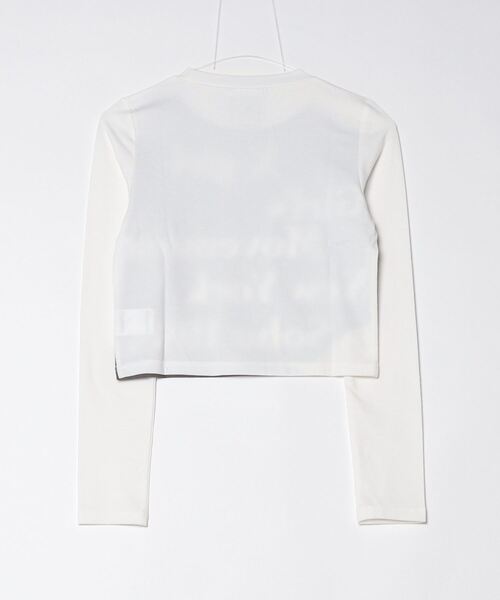 X-girl(エックスガール)の「HAZY LOGO L/S BABY TEE(Tシャツ/カットソー・レディース・ホワイト/チャコール・ONE SIZE)」の12枚目の写真