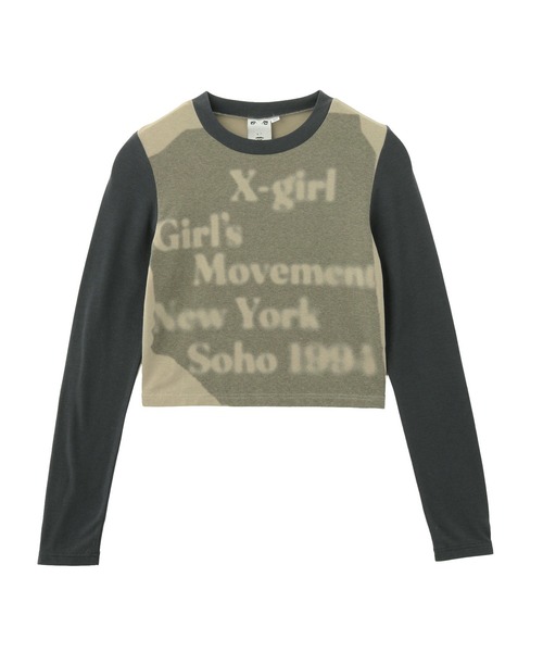 HAZY LOGO L/S BABY TEE（Tシャツ/カットソー）｜X-girl（エックス