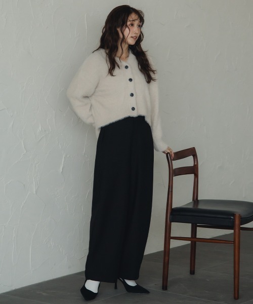Petitjo(プッチージョ)の「小さいサイズ シャギーカーディガン 低身長さん・小柄女性(ニット/セーター・レディース・ライトブルー/グレイッシュベージュ・M-L/XS-S)」の9枚目の写真