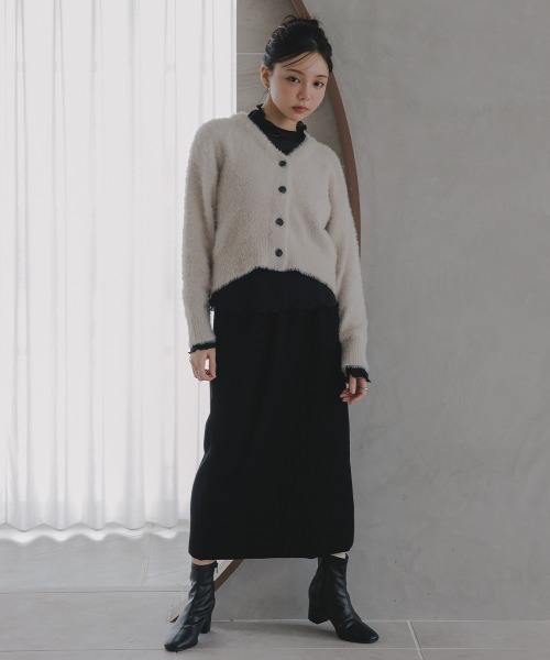 Petitjo(プッチージョ)の「小さいサイズ シャギーカーディガン 低身長さん・小柄女性(ニット/セーター・レディース・ライトブルー/グレイッシュベージュ・M-L/XS-S)」の11枚目の写真