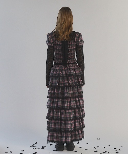 lilLilly（リルリリー）の「チェックレーストップス（シャツ/ブラウス・レディース・ピンク/カーキ・FREE）」の16枚目の写真