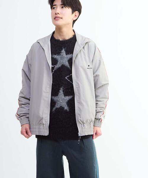 CONVERSE TOKYO（コンバーストウキョウ）の「SIDE LINE NYLON TRACK JACKET(UNISEX)（ミリタリージャケット・レディース・ブラック/チャコールグレー/ライトグレー/カーキ・SMALL/MEDIUM）」の20枚目の写真