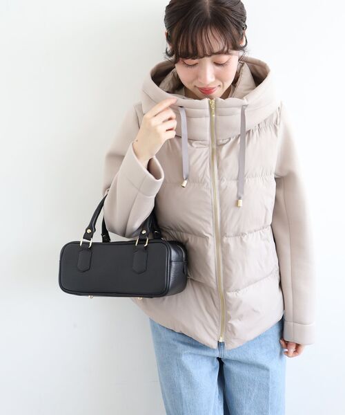 カットボンディング×スムースタフタショートブルゾン（ブルゾン）｜le