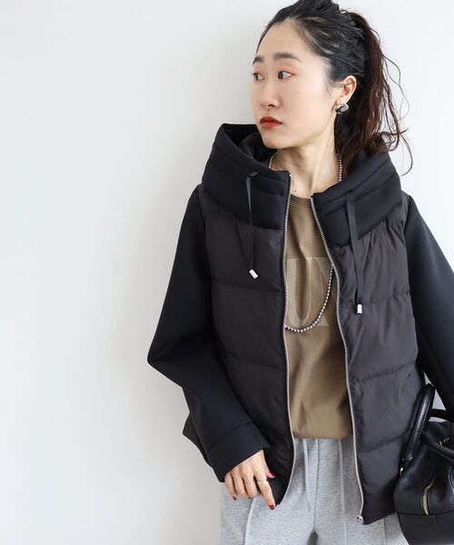 カットボンディング×スムースタフタショートブルゾン（ブルゾン）｜le