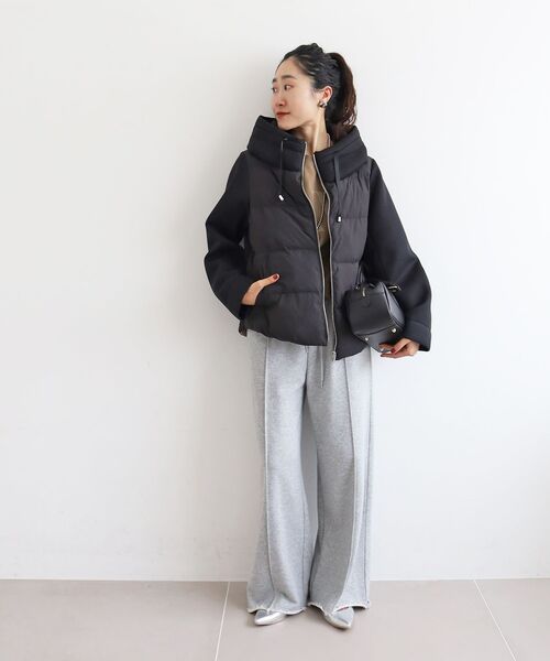 カットボンディング×スムースタフタショートブルゾン（ブルゾン）｜le