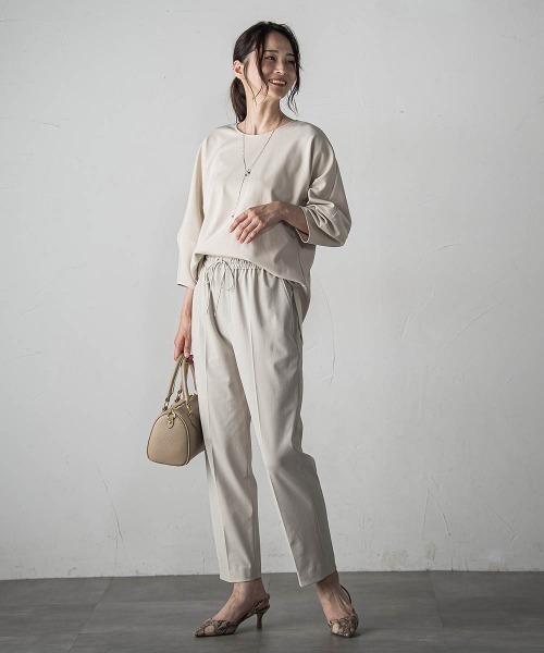 LAUTREAMONT(ロートレアモン)の「【WEB限定】Active Beautyテーパードパンツ≪13号・15号あり/洗濯機で洗える≫(スラックス・レディース・ベージュ/カーキ/ブラック・11号/9号/7号/13号/15号)」の5枚目の写真