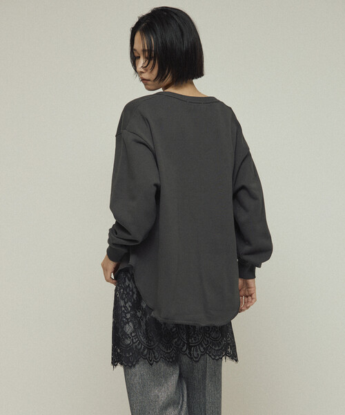 Firsthand（ファーストハンド）の「Firsthand/ファーストハンド オーガニックコットン Vネック 刺繍スウェット / リラックスフィット / 裏毛スウェット（スウェット・レディース・ブラウン/チャコールグレー/グレー・ONE SIZE）」の16枚目の写真