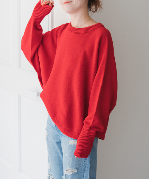 【15400円】SpickandSpan バルキーヤーンドルマンロングリブニット WEB限定追加3》バルキーヤーンドルマンロングリブニット（ニット