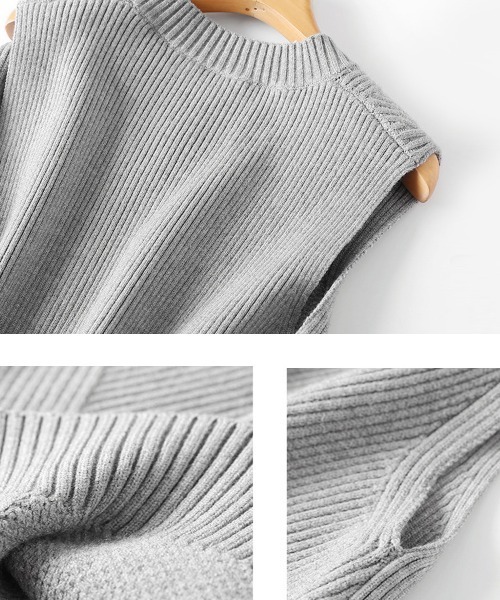 ReRe(リリ)の「Vネックデザインニットベスト(ベスト・レディース・ブラック/グレー/ネイビー/ベージュ・SMALL/MEDIUM/LARGE/X-LARGE)」の21枚目の写真